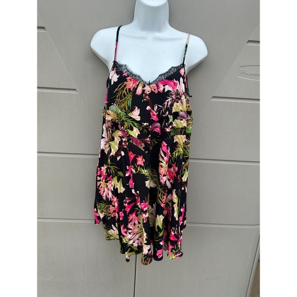 Lovers + Friends Multicolor Lace Trim V Back Floral Bahia Babydoll Dress Size S - Picture 4 of 11